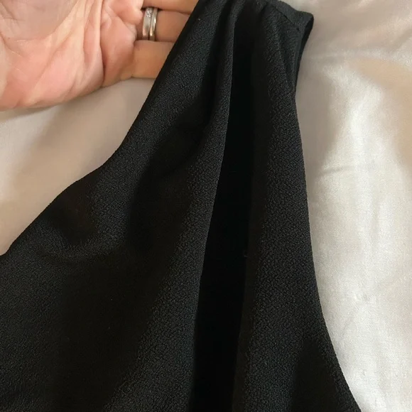 Birdy Grey Black One Shoulder Asymmetrical Slit Gown - Picture 7 of 9